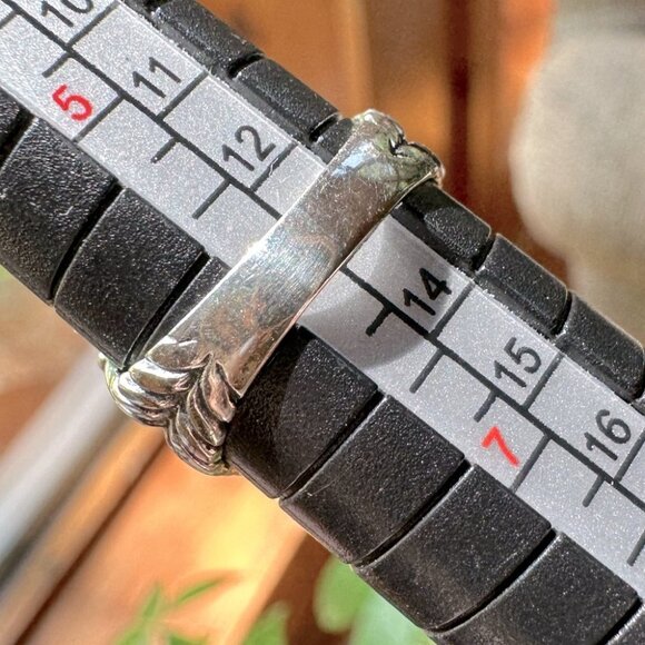 Tigers Eye Sterling Silver Oval Ring With Ornate Band & Beaded Detailing Size 6 - Picture 5 of 16